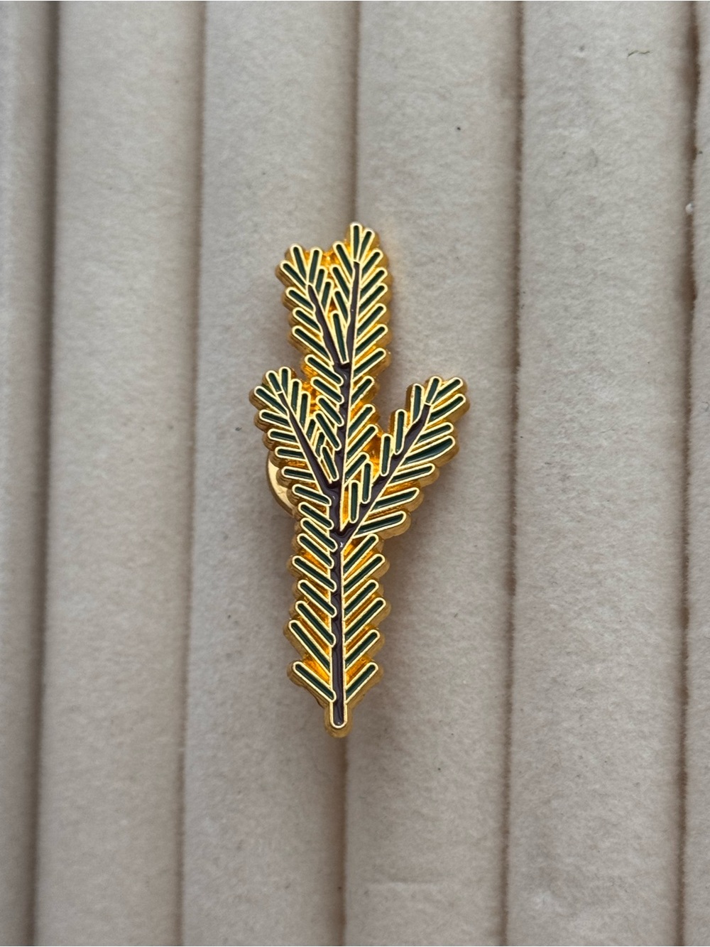 Gold and Black Pine Branch Enamel Pin